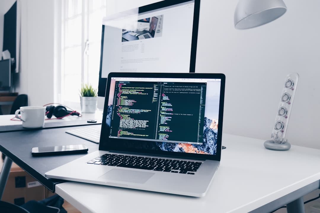 A modern small business website on a laptop